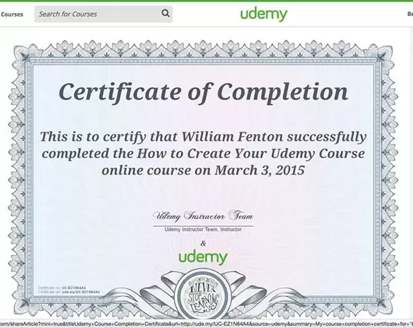 Does Udemy provide certificates upon completion of any course? | E 