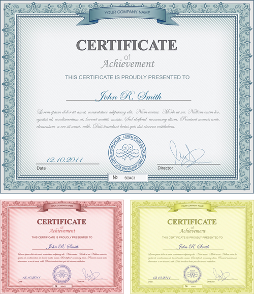 Commonly Certificate cover vector template 04 Vector Cover free 