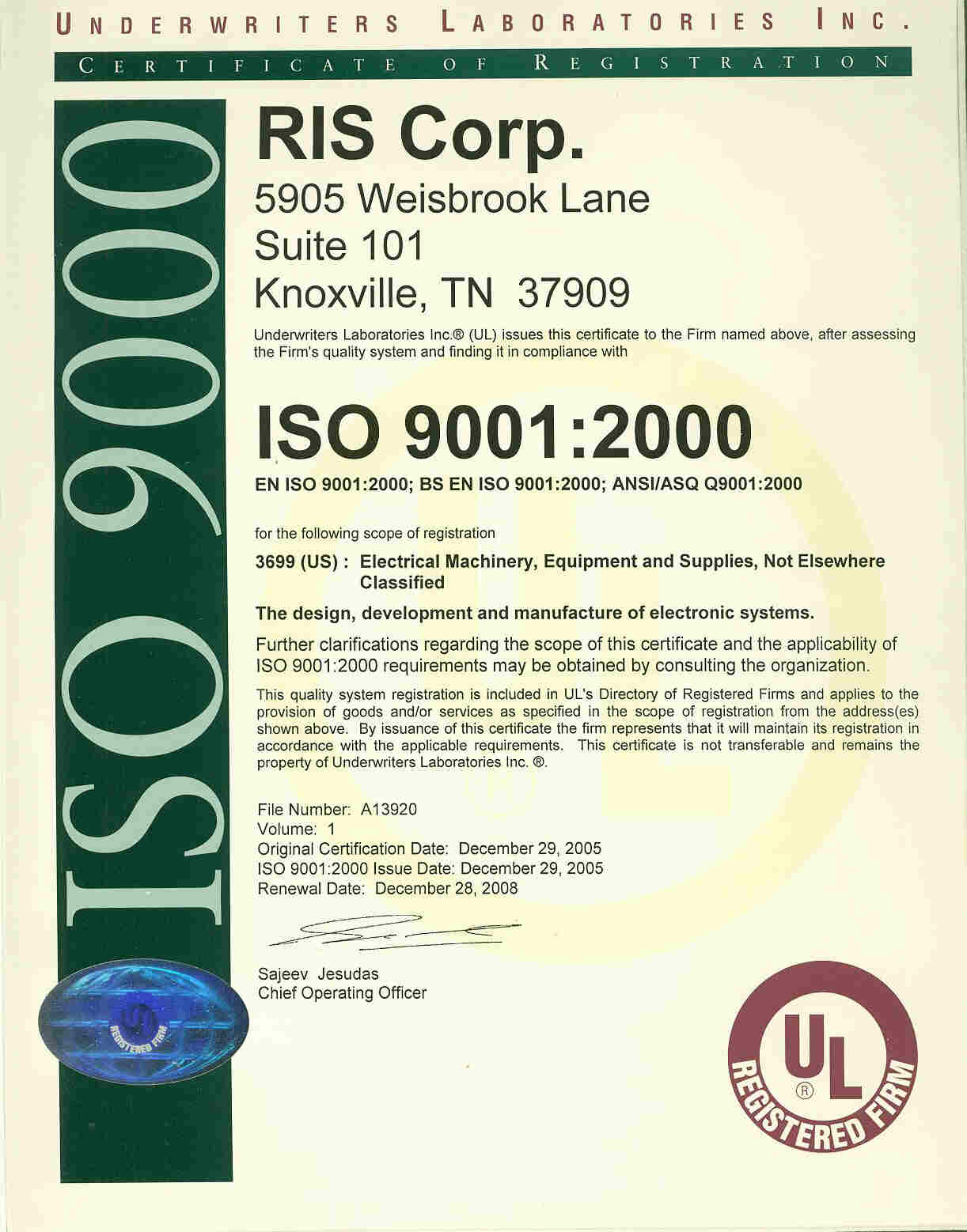 RIS > ISO 9001:2000