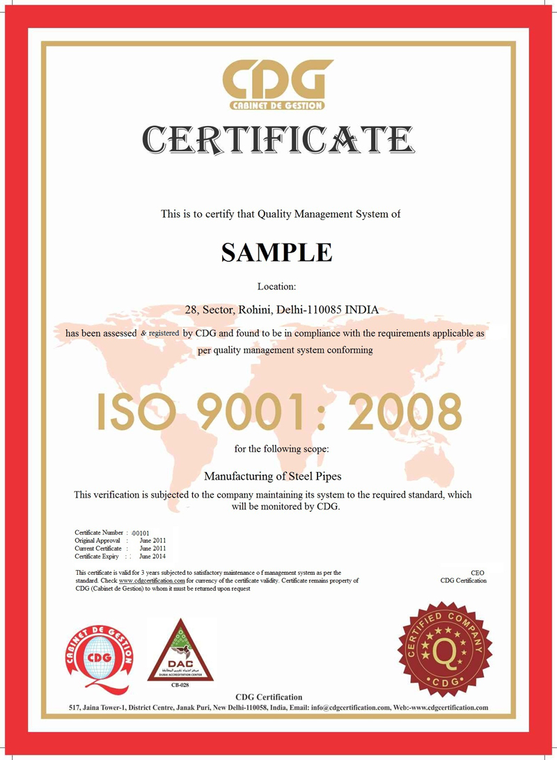 CDG iso 9001, iso 22000, iso 13485, haccp, gmp, ce marking, ohsas 