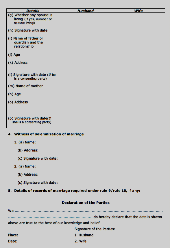 Marriage registration rules: Marriage registration in kerala