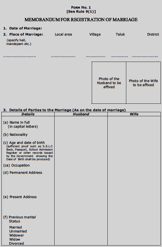 Marriage registration rules: Marriage registration in kerala