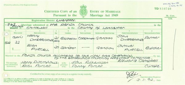 What information can be found on a marriage certificate? Getting 