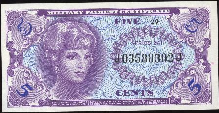 Value of Series 641 5 Cent Military Payment Certificate | Antique 