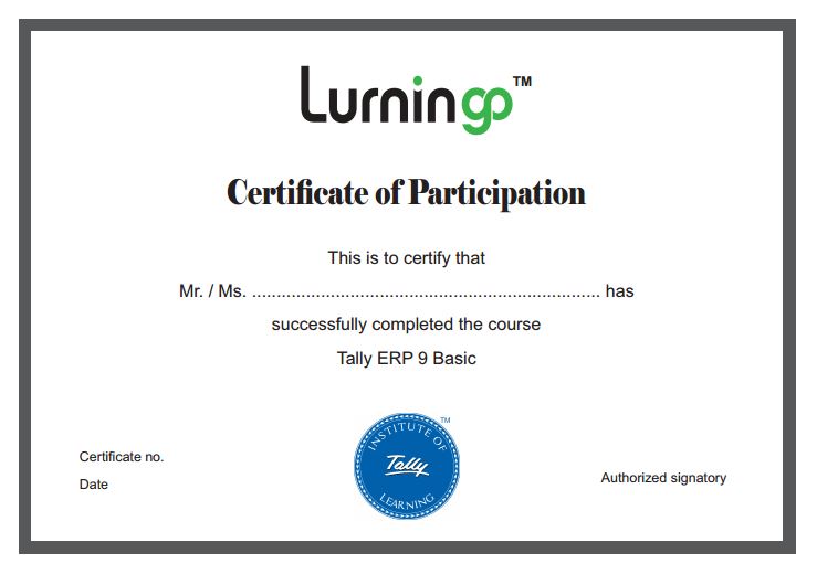 Lurningo Lurningo Tally ERP 9 Basic Course