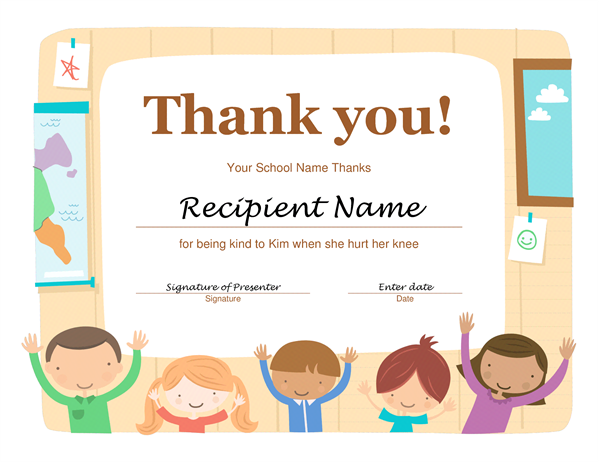 Thank you certificate Office Templates