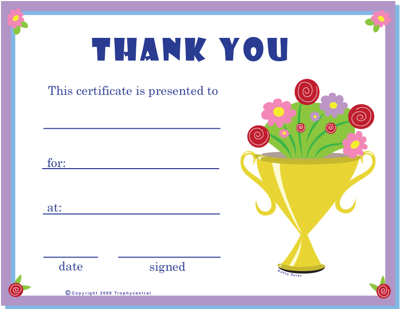 Free Thank You Certificates, Certificate Free Thank You