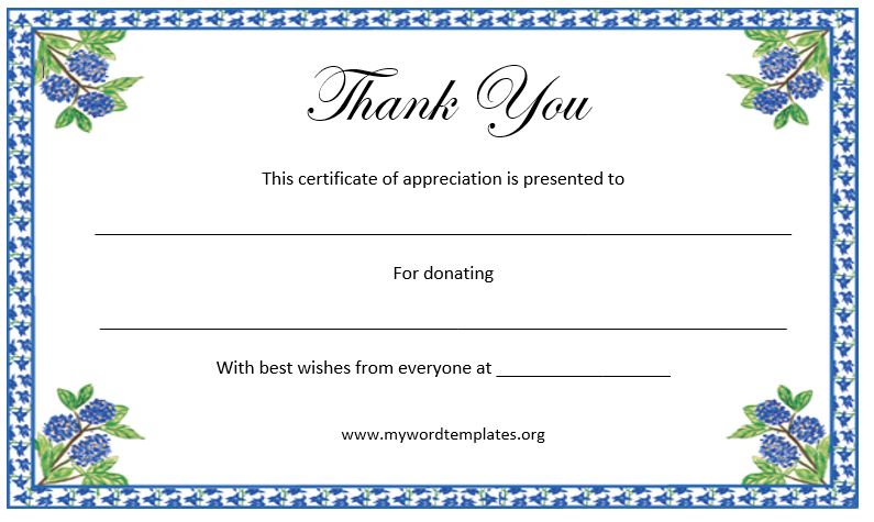 Thank You Certificate Template | Microsoft Word Templates